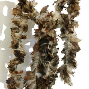 Feather Trim Brown White & Tan SKU 000324-7